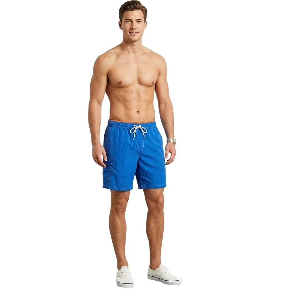 Polo Ralph Lauren Mens Royal Blue Orange Pony Mesh Lined Swim Trunks Large